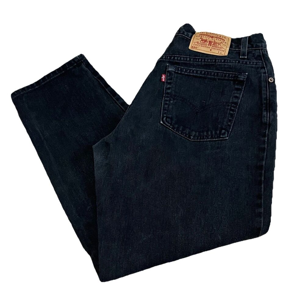 Levi’s 550 Relaxed Fit Tapered Jeans Size 14 MIS S 30x28 Black Denim MADE IN USA